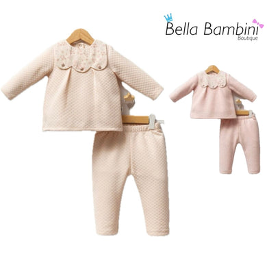 Tongs Baby Girls Floral Bib Lounge Set