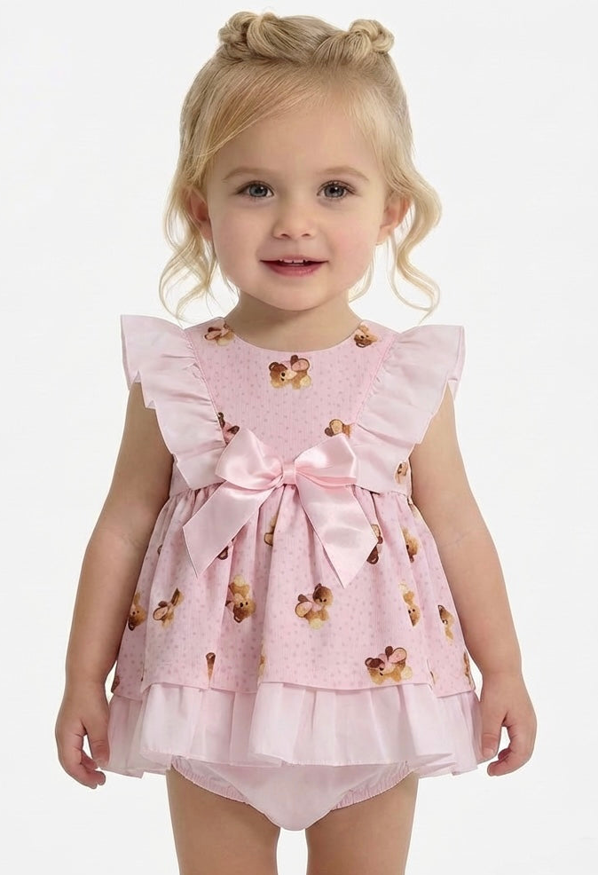 Ceyber Baby Girls Pink Teddy Bear Dress – Bella Bambini