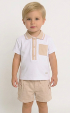 Load image into Gallery viewer, Mintini Boys Beige Pocket Polo Short Set