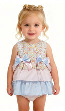 Load image into Gallery viewer, Ceyber Girls Pink And Blue Floral Puffball Style Dress