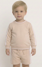 Load image into Gallery viewer, Mintini Boys Beige Sweatshirt &amp; Shorts