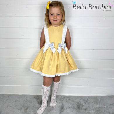 Ceyber Girls Yellow Double Bow Dress