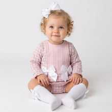 Load image into Gallery viewer, Ceyber Baby Girls Pink Hound Tooth Double Bow Dress