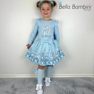 Giorgio Bambini Blue Carousel Skirt Set