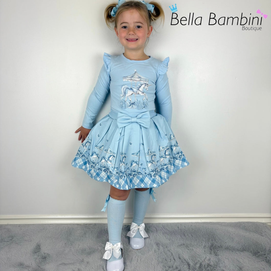 Giorgio Bambini Blue Carousel Skirt Set