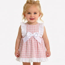 Load image into Gallery viewer, Ceyber Girls Pink Gingham Bow Dress