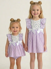 Load image into Gallery viewer, Ceyber Girls Lilac Gingham Dress
