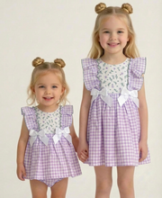 Load image into Gallery viewer, Ceyber Girls Lilac Gingham Dress