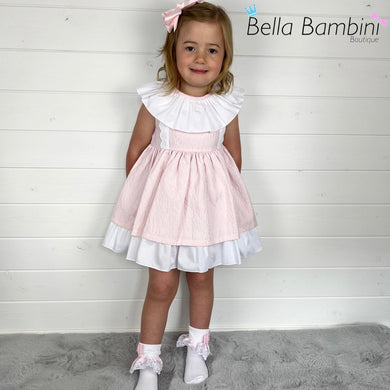 Ceyber Girls Pink Frill Collar Dress