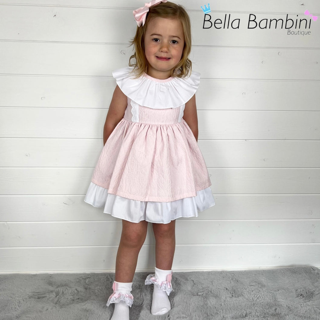 Ceyber Girls Pink Frill Collar Dress