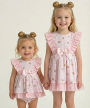 Load image into Gallery viewer, Ceyber Girls Pink Daisy Basket Dress