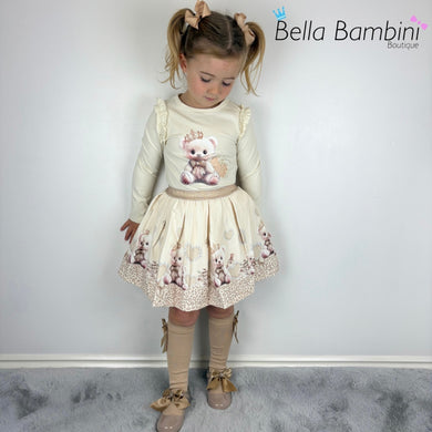 Giorgio Bambini Beige Teddy Skirt Set
