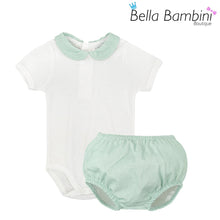 Load image into Gallery viewer, Babidu Boys Mint Gingham Jam Short Set