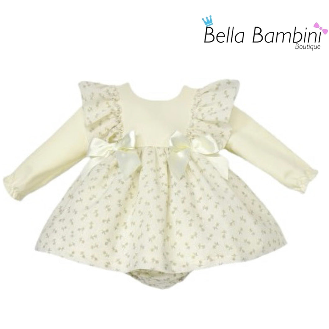Wee Me Baby Girls Cream Floral Dress