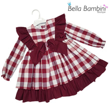 Load image into Gallery viewer, Ceyber Older Girls Burgundy Check Dress