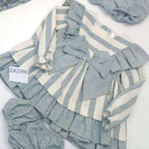 Ceyber Baby Girls Grey Stripe Dress