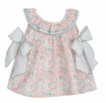 Load image into Gallery viewer, Calamaro Girls Mint Floral Bow Dress
