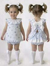 Load image into Gallery viewer, Ceyber Baby Girls Blue Teddy Open Back Jam Set