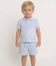 Load image into Gallery viewer, Mintini Boys Blue Polo Short Set