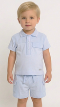 Load image into Gallery viewer, Mintini Boys Blue Polo Short Set