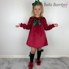 Load image into Gallery viewer, Ceyber Red and Green Velvet Dress