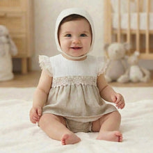 Load image into Gallery viewer, Baby Ferr Baby Girls Beige Dress &amp; Bloomers