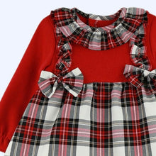 Load image into Gallery viewer, Baby Ferr Older Girls Double Bow Check Dress