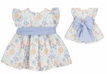 Load image into Gallery viewer, Calamaro Girls Blue Floral Dress