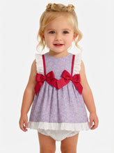 Load image into Gallery viewer, Ceyber Baby Girls Lilac Cherry Double Bow Dress