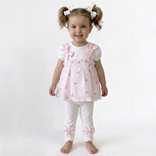 Load image into Gallery viewer, Mintini Girls Pink Crinkle Floral Dress &amp; Leggings