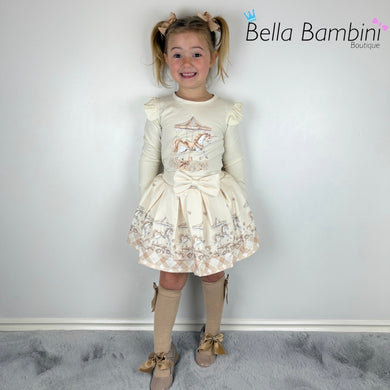 Giorgio Bambini Beige Carousel Skirt Set