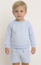 Load image into Gallery viewer, Mintini Boys Blue Sweatshirt &amp; Shorts