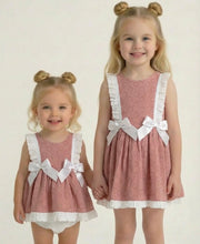 Load image into Gallery viewer, Ceyber Girls Dusky Pink Double Bow Dress