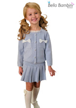 Load image into Gallery viewer, Beau Kids Older Girl Baby Blue Knit Skirt Set