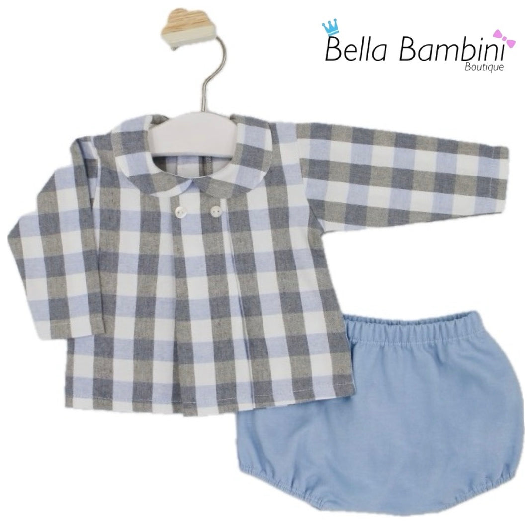 Rapife Baby Boys Blue and Tan Jam Set