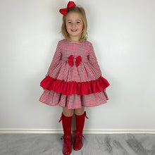 Load image into Gallery viewer, Ceyber Red Gingham Dress