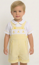 Load image into Gallery viewer, Mabini Boys Yellow Bunny Stripe Romper
