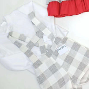 Ceyber Baby Boys Grey Check H-Bar Set