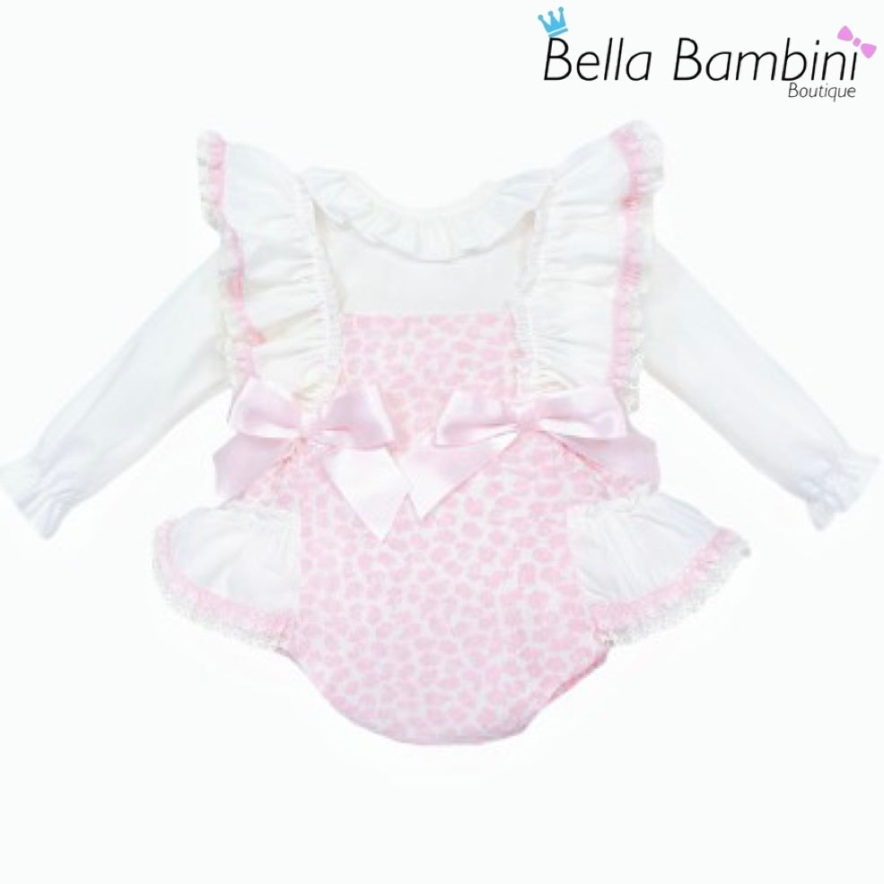 Wee Me Baby Girls Pink Floral Romper Set