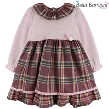 Load image into Gallery viewer, Baby Ferr Older Girls Plum Check Dress