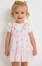 Load image into Gallery viewer, Mintini Girls Pink Crinkle Floral Top &amp; Sundress