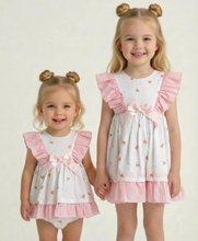 Load image into Gallery viewer, Ceyber Girls Pink Bow Teddy Bear Dress