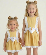 Load image into Gallery viewer, Ceyber Girls Yellow Double Bow Dress