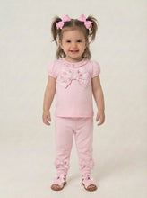 Load image into Gallery viewer, Mintini Girls Pink Floral Bow Jog Set