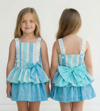 Load image into Gallery viewer, PRE ORDER Dbb Collection Aqua Stripe Dress