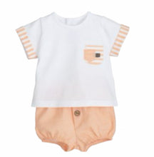 Load image into Gallery viewer, Calamaro Baby Boys Peach Stripe Jam Set