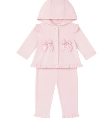 Baby Girls Bow Hooded Velour Set