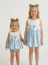 Load image into Gallery viewer, Ceyber Girls Blue Carousel Double Bow Dress