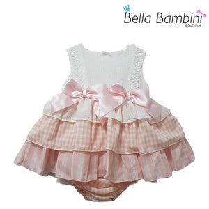 Ceyber Baby Girls Pink Gingham Puffball Style Dress – Bella Bambini