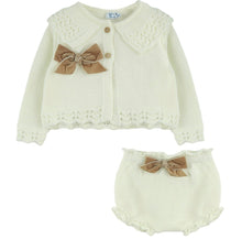 Load image into Gallery viewer, Dulce De Fresa Baby Girls Cream Knit Set
